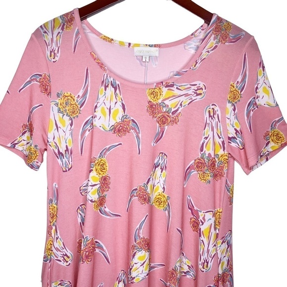 Simply SOUTHERN Floral Tassel Dress Size Small in Boho Bull Cow Pink Print - Picture 4 of 14